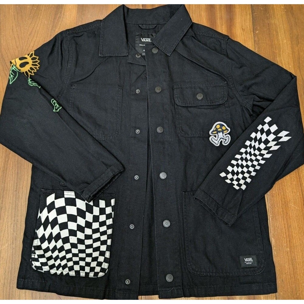 Vans x Tyson Peterson Micro-Dazed Drill Chore Coat Small S Checkered Shroom